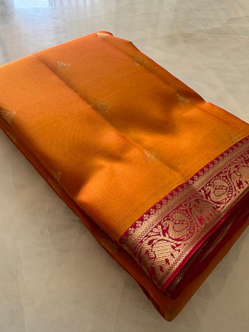 Half mix Kanjeevaram silk saree - Kanjeevaram Silk Mandir