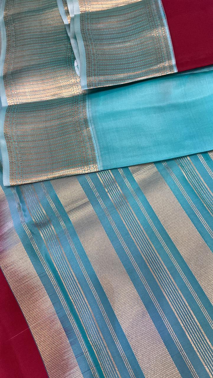 Half mix Kanjeevaram silk saree - Kanjeevaram Silk Mandir