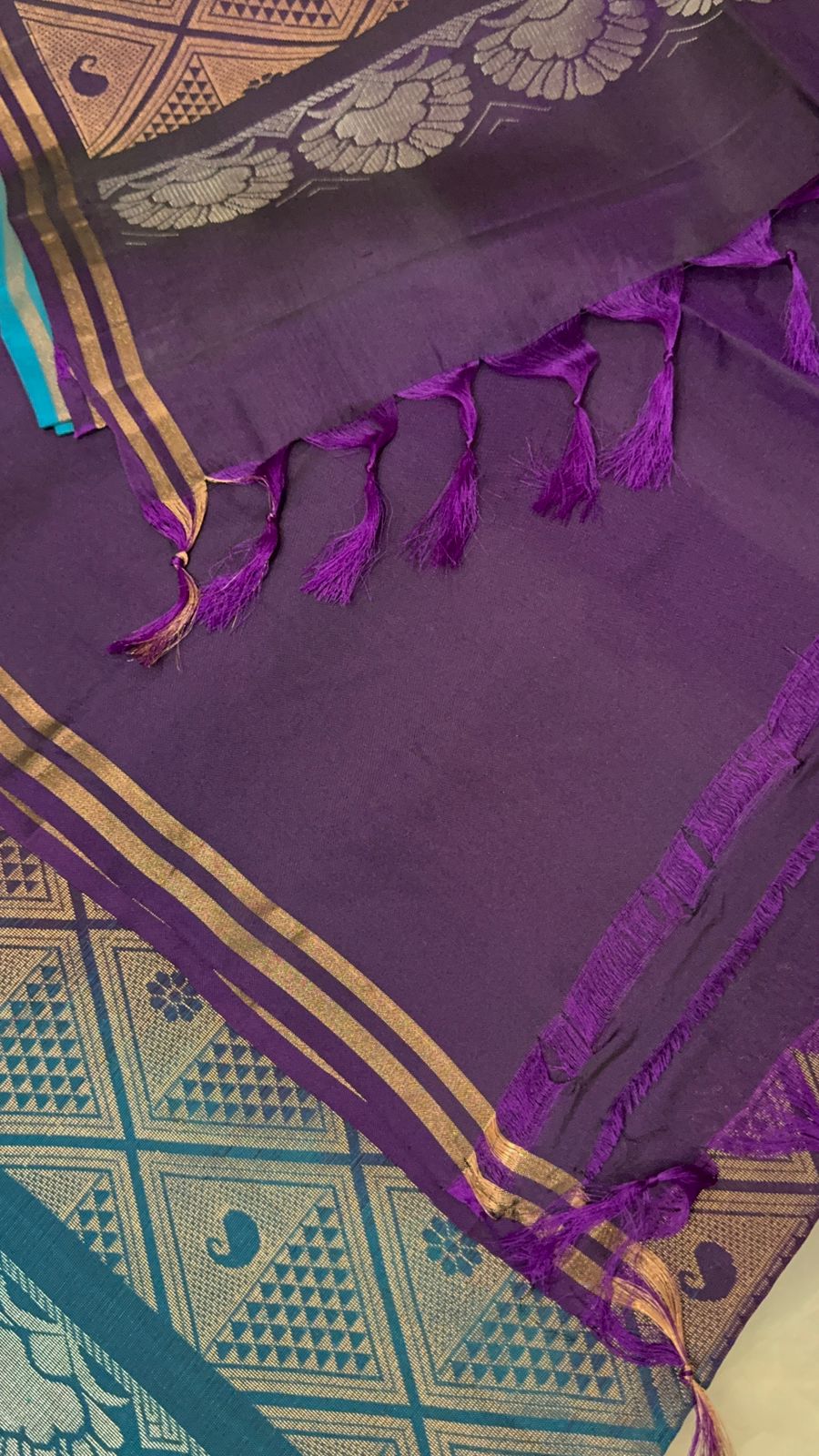 Half mix Kanjeevaram Soft silk saree - Kanjeevaram Silk Mandir