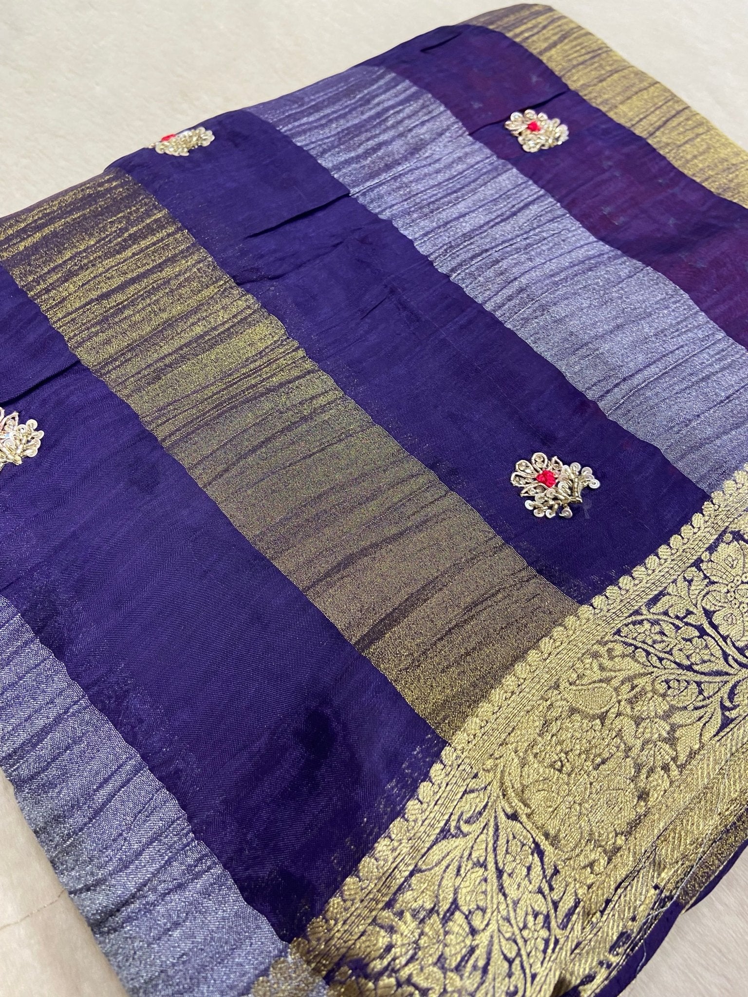 HO Patta silk saree with zardosi work - Kanjeevaram Silk Mandir