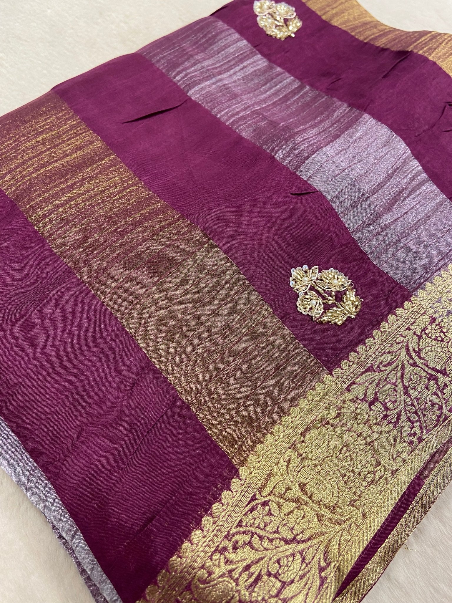 HO Patta silk saree with zardosi work - Kanjeevaram Silk Mandir