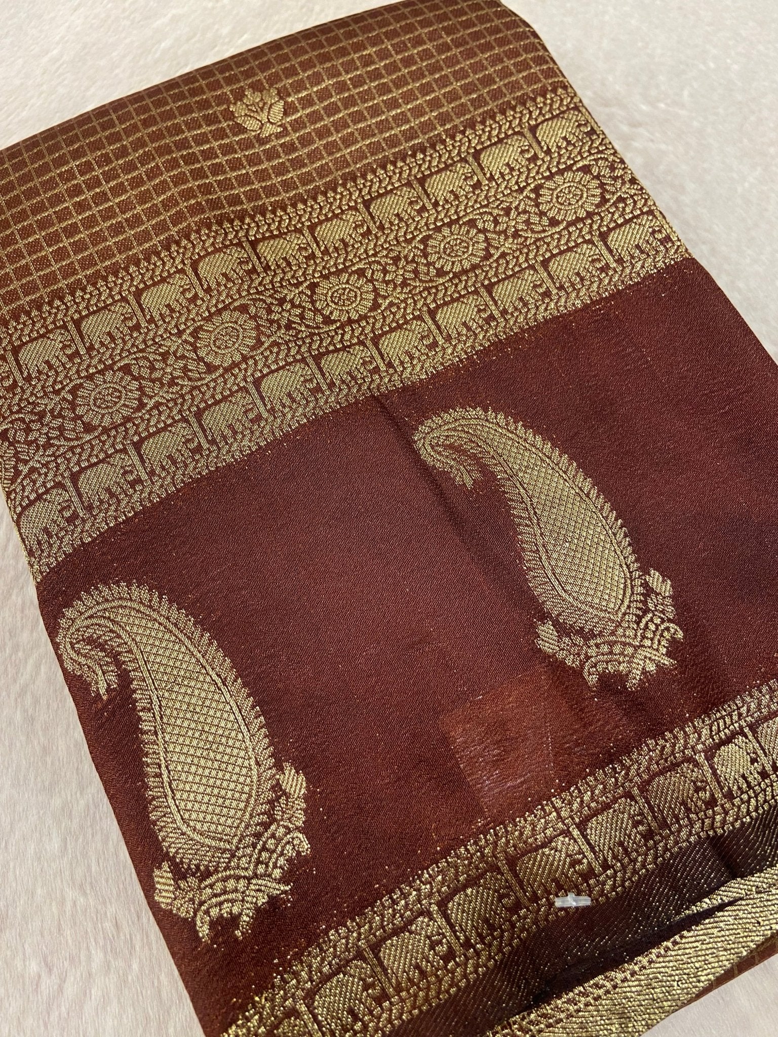 Malaai Crepe Silk Saree - Kanjeevaram Silk Mandir