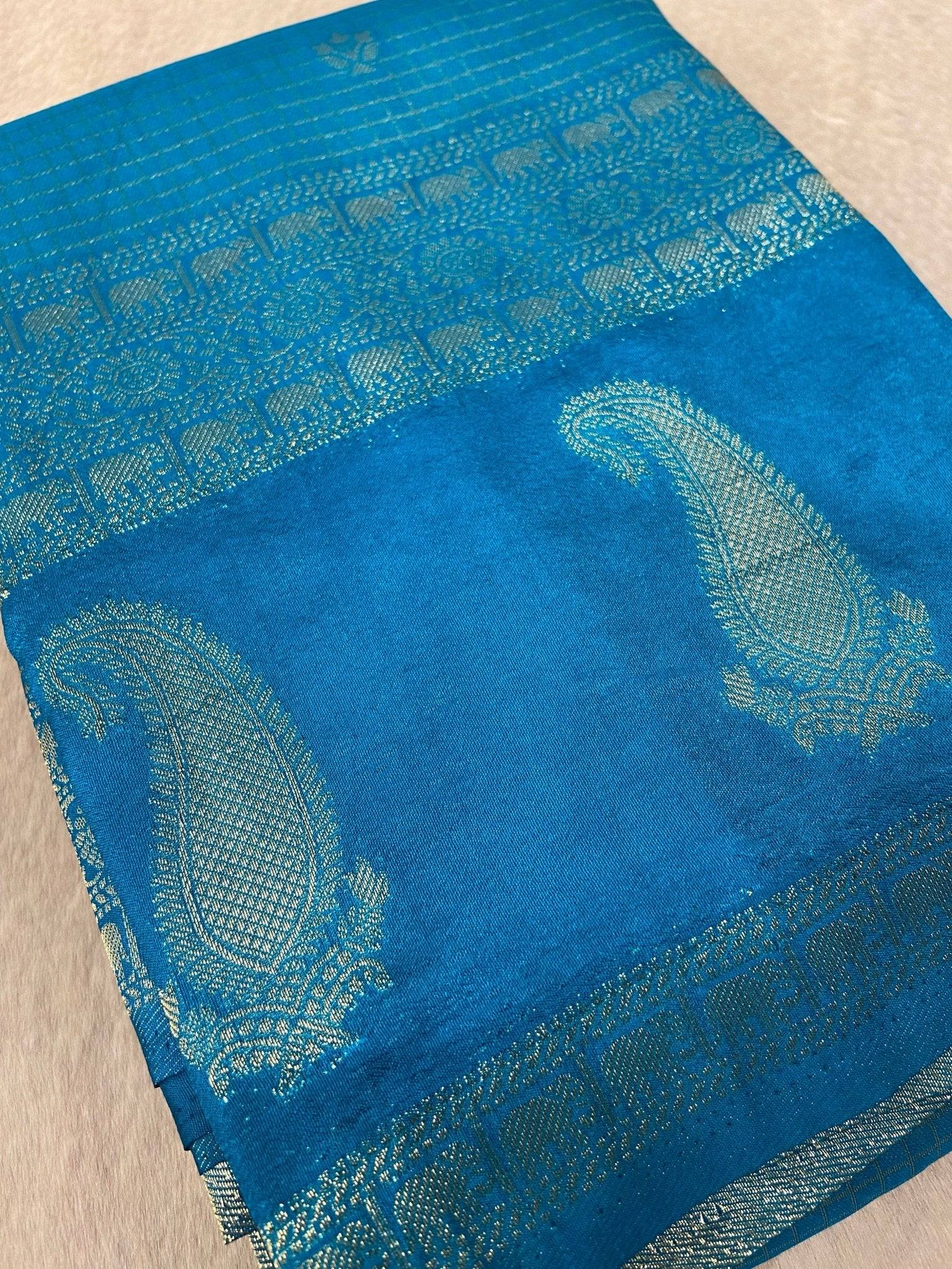 Malaai Crepe Silk Saree - Kanjeevaram Silk Mandir