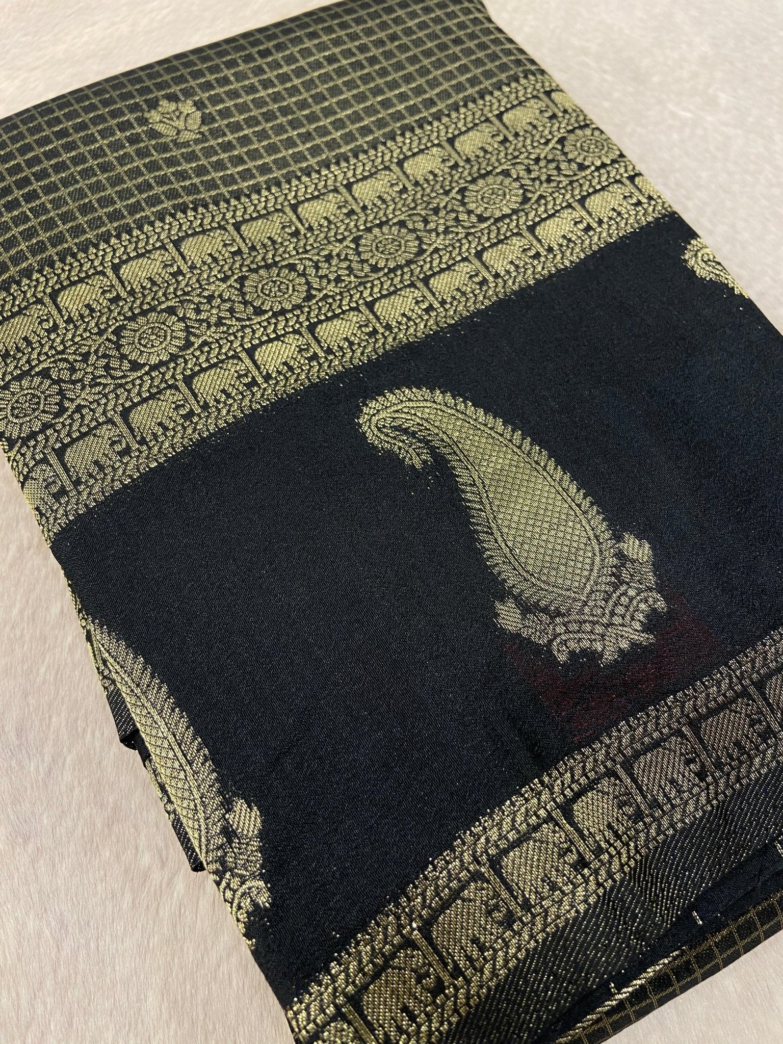 Malaai Crepe Silk Saree - Kanjeevaram Silk Mandir