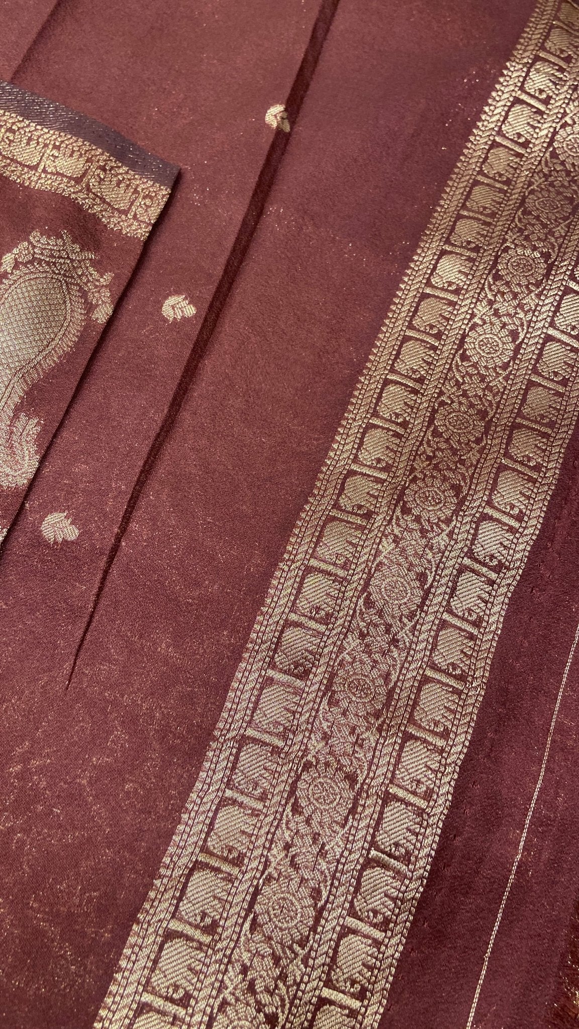 Malaai Crepe Silk Saree - Kanjeevaram Silk Mandir