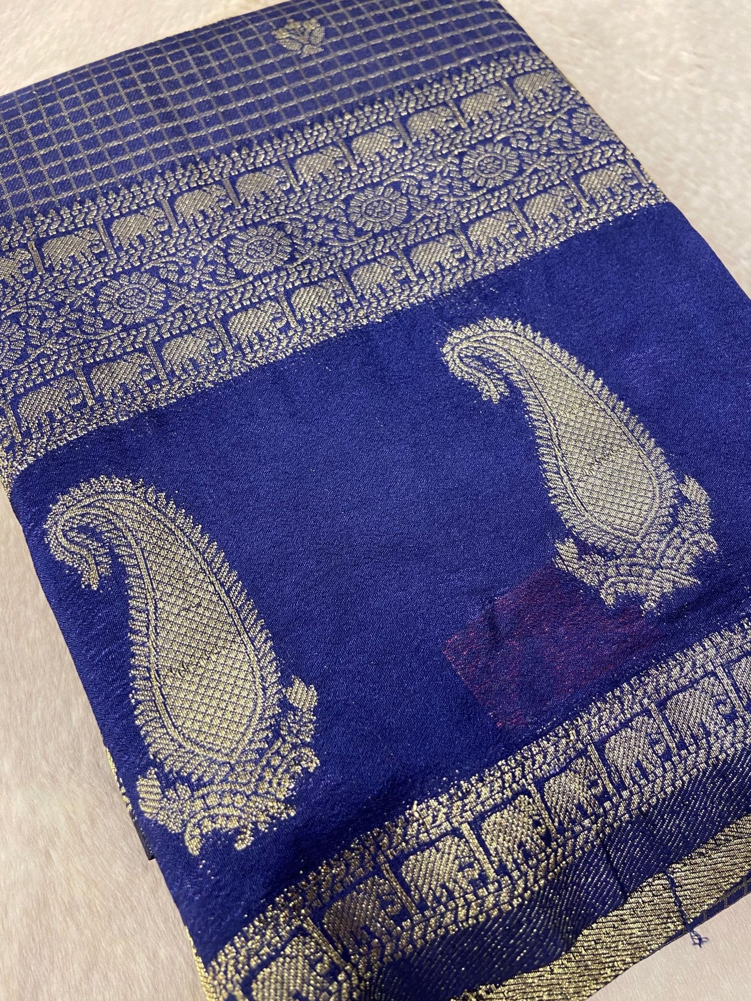 Malaai Crepe Silk Saree - Kanjeevaram Silk Mandir