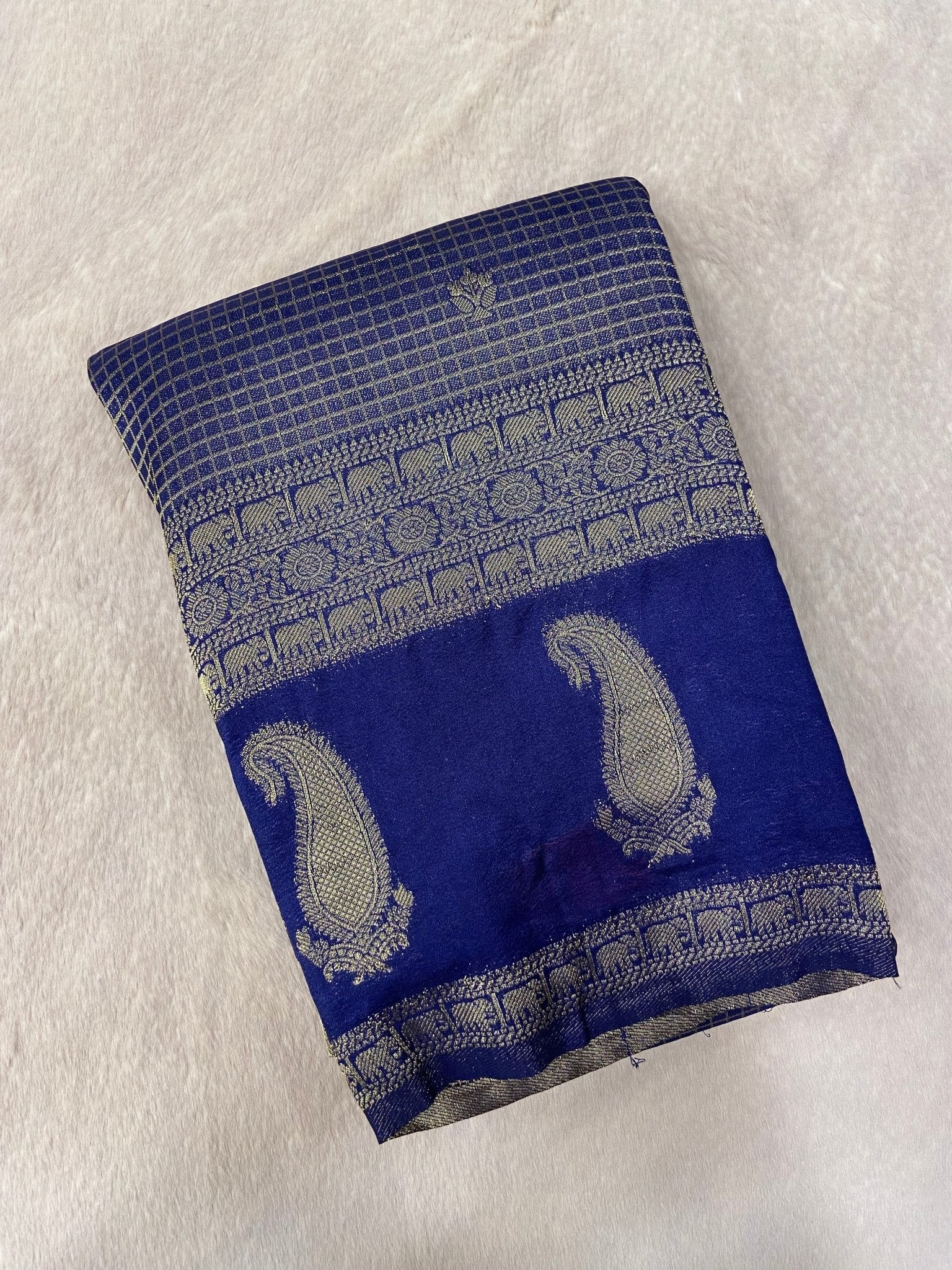 Malaai Crepe Silk Saree - Kanjeevaram Silk Mandir