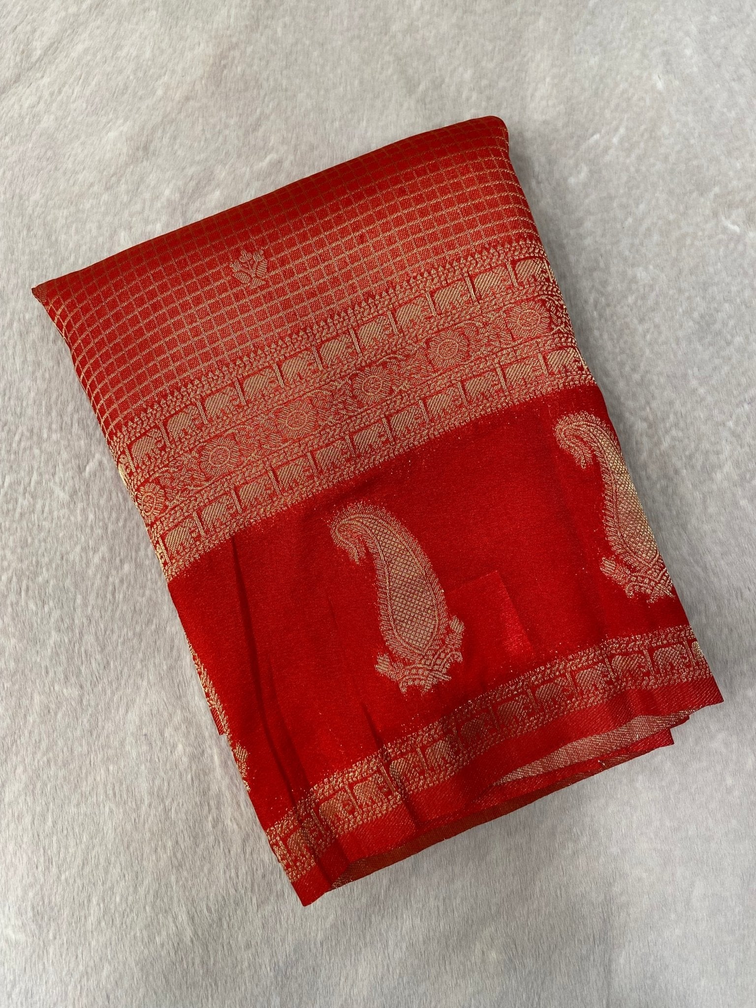 Malaai Crepe Silk Saree - Kanjeevaram Silk Mandir