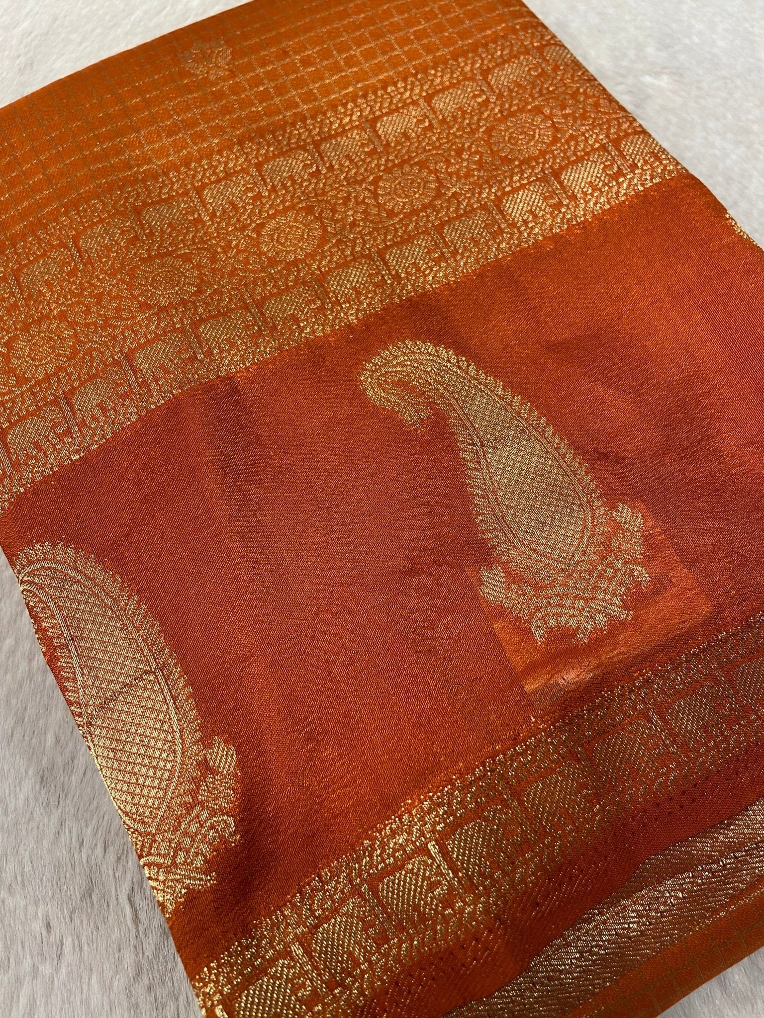 Malaai Crepe Silk Saree - Kanjeevaram Silk Mandir