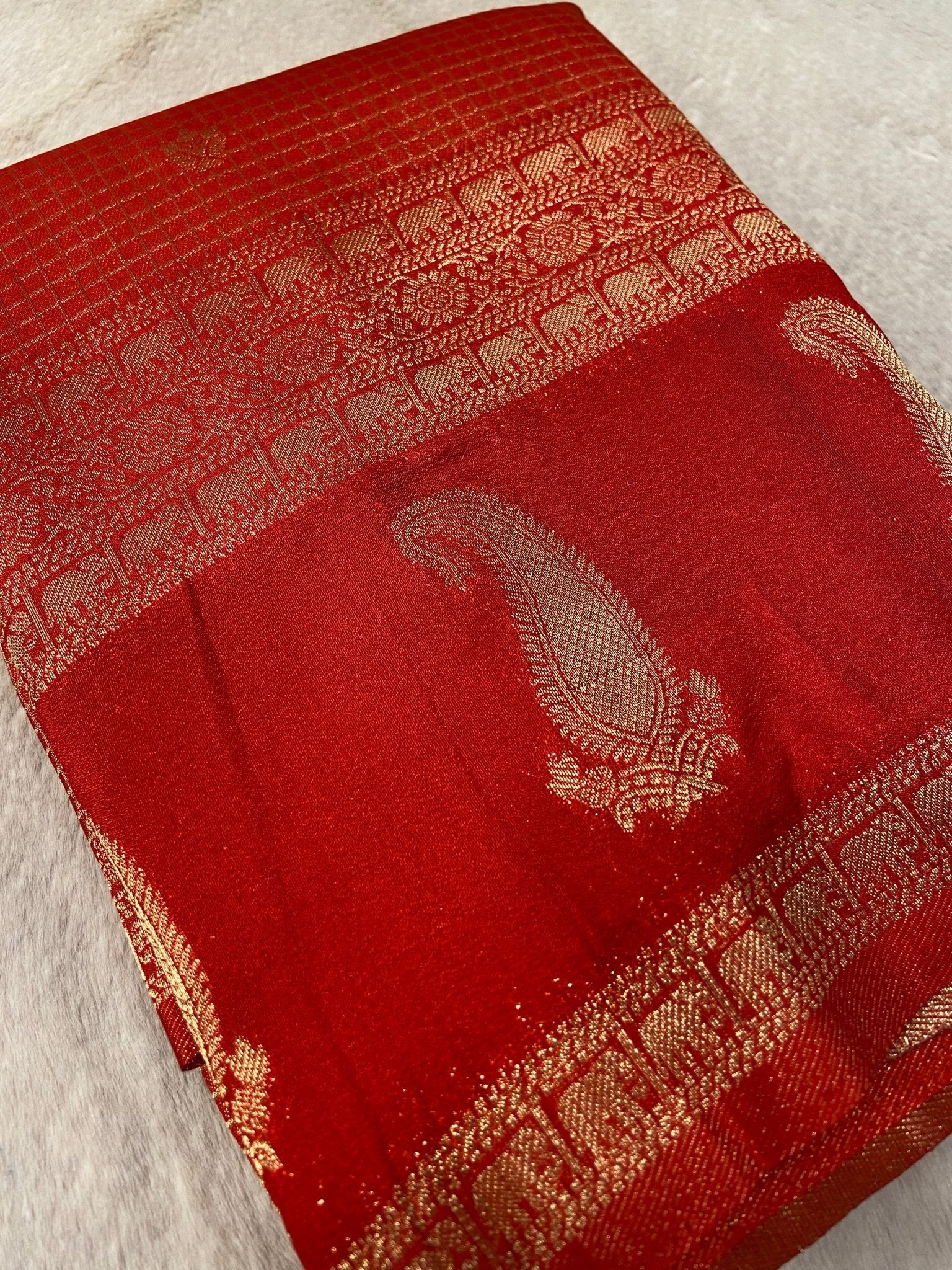 Malaai Crepe Silk Saree - Kanjeevaram Silk Mandir