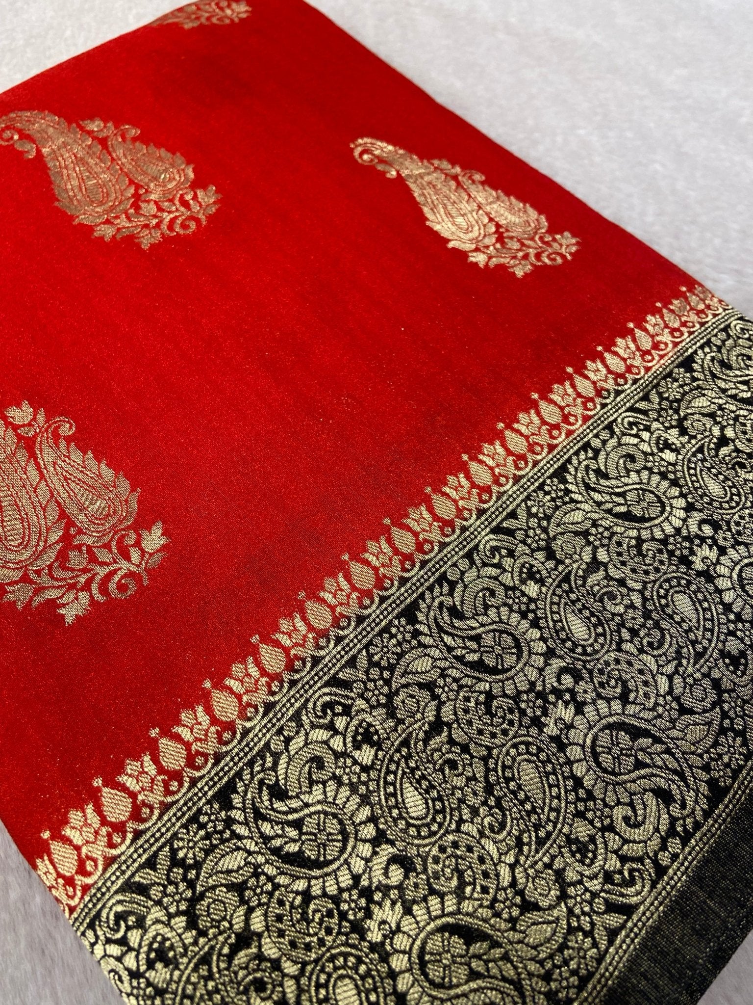 Premium antique zari Georgette Saree - Kanjeevaram Silk Mandir