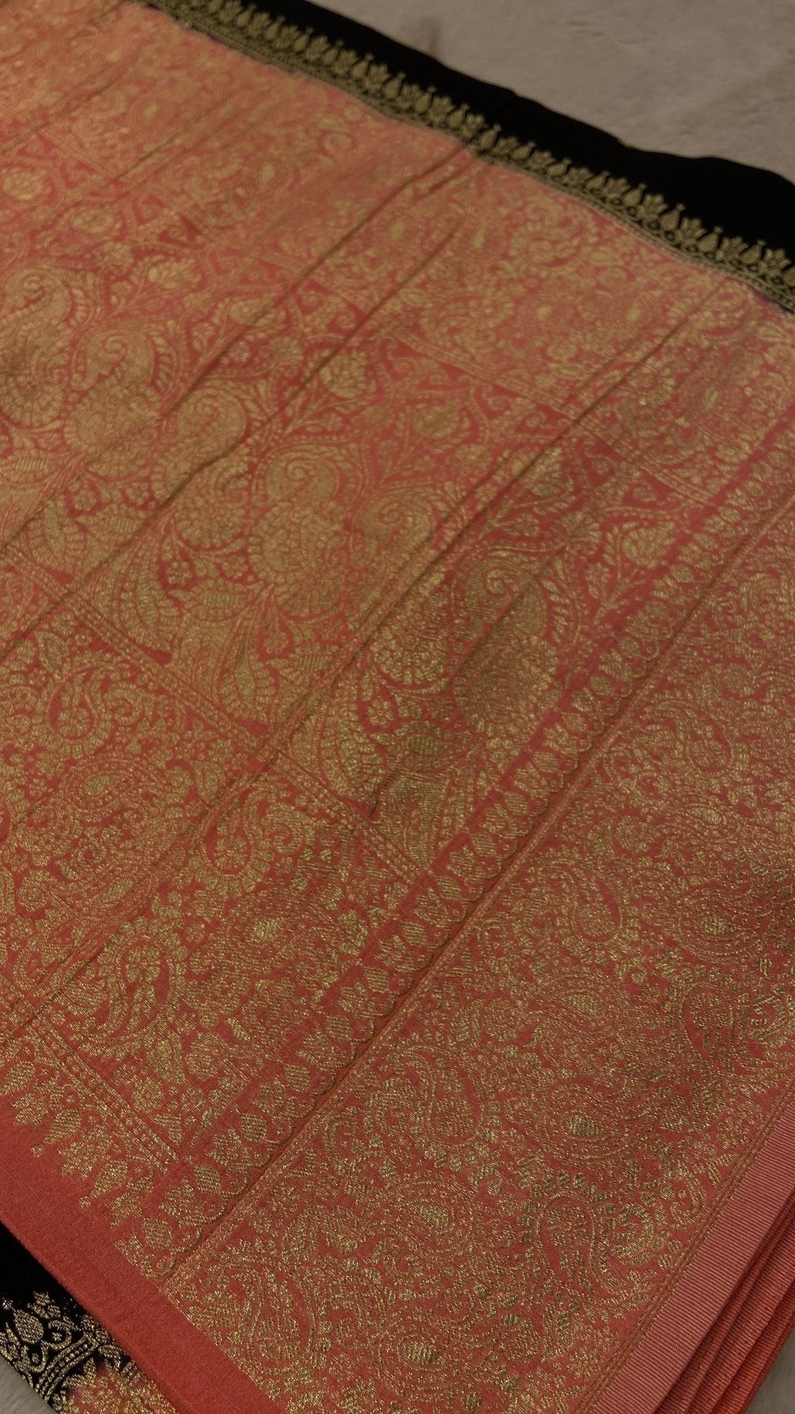 Premium antique zari Georgette Saree - Kanjeevaram Silk Mandir