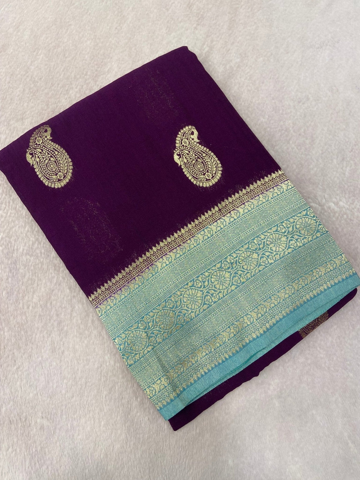 Premium Antique Zari Georgette Saree - Kanjeevaram Silk Mandir