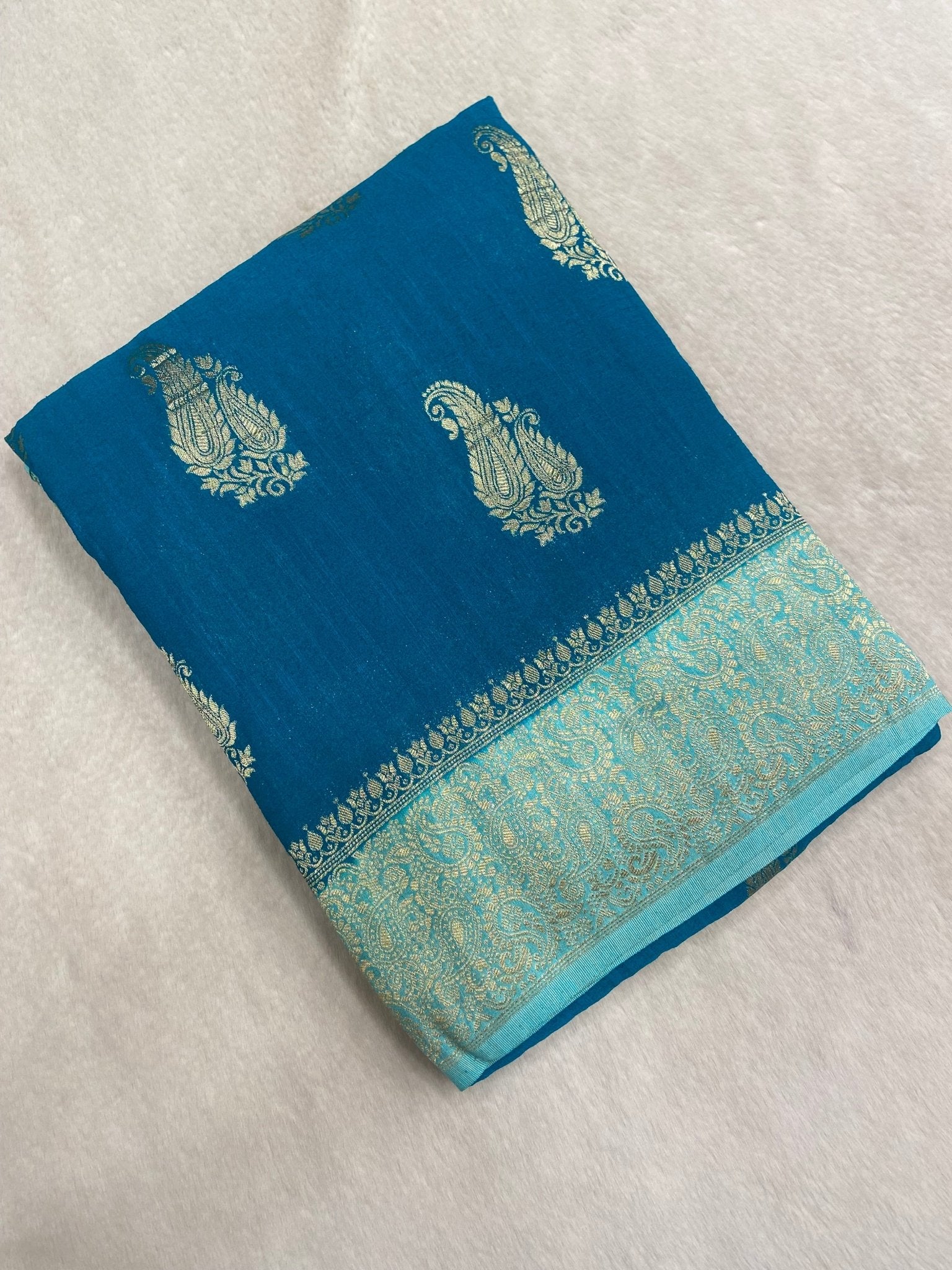 Premium Antique Zari Georgette Saree - Kanjeevaram Silk Mandir