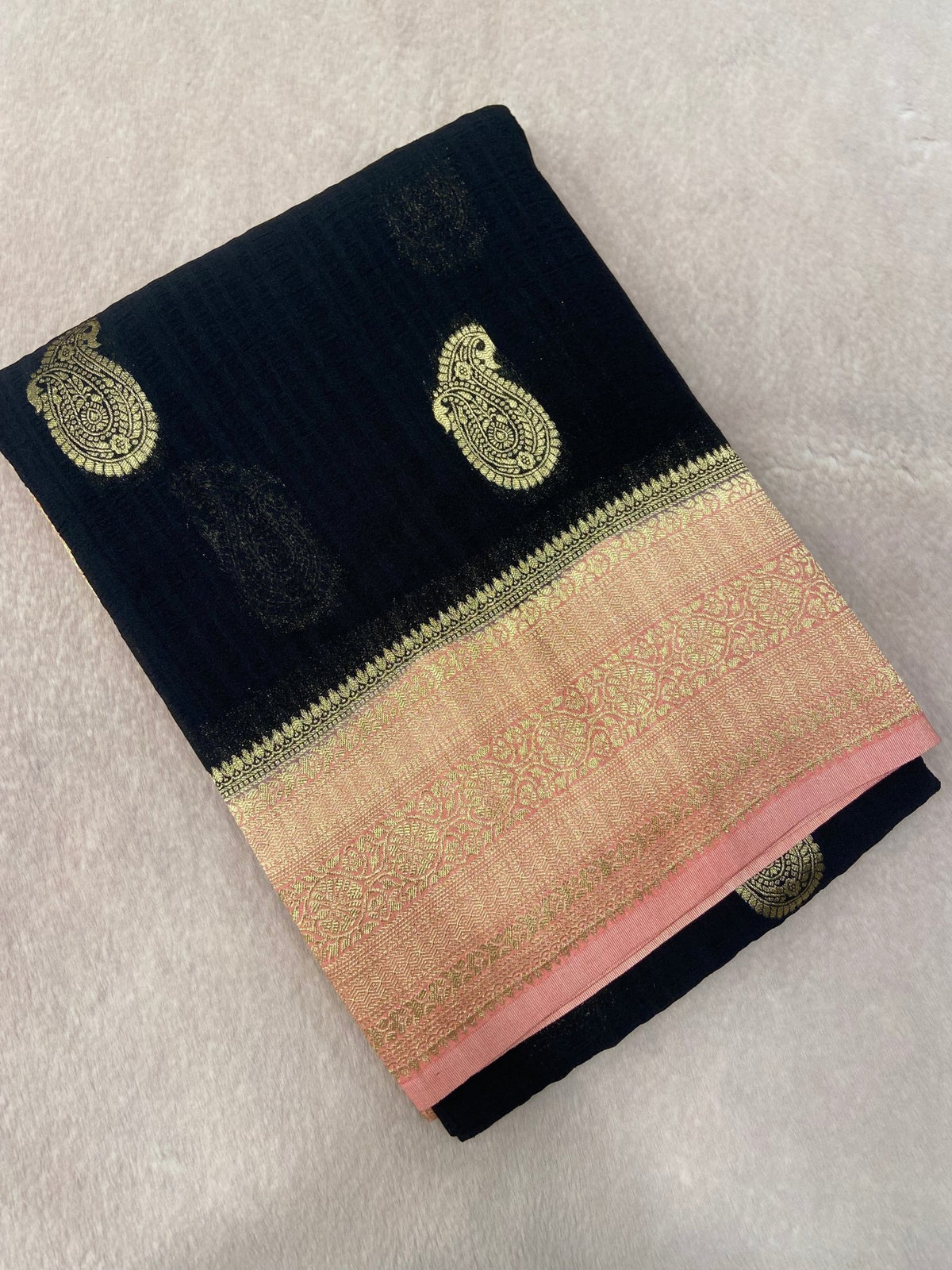Premium Antique Zari Georgette Saree🖤 - Kanjeevaram Silk Mandir