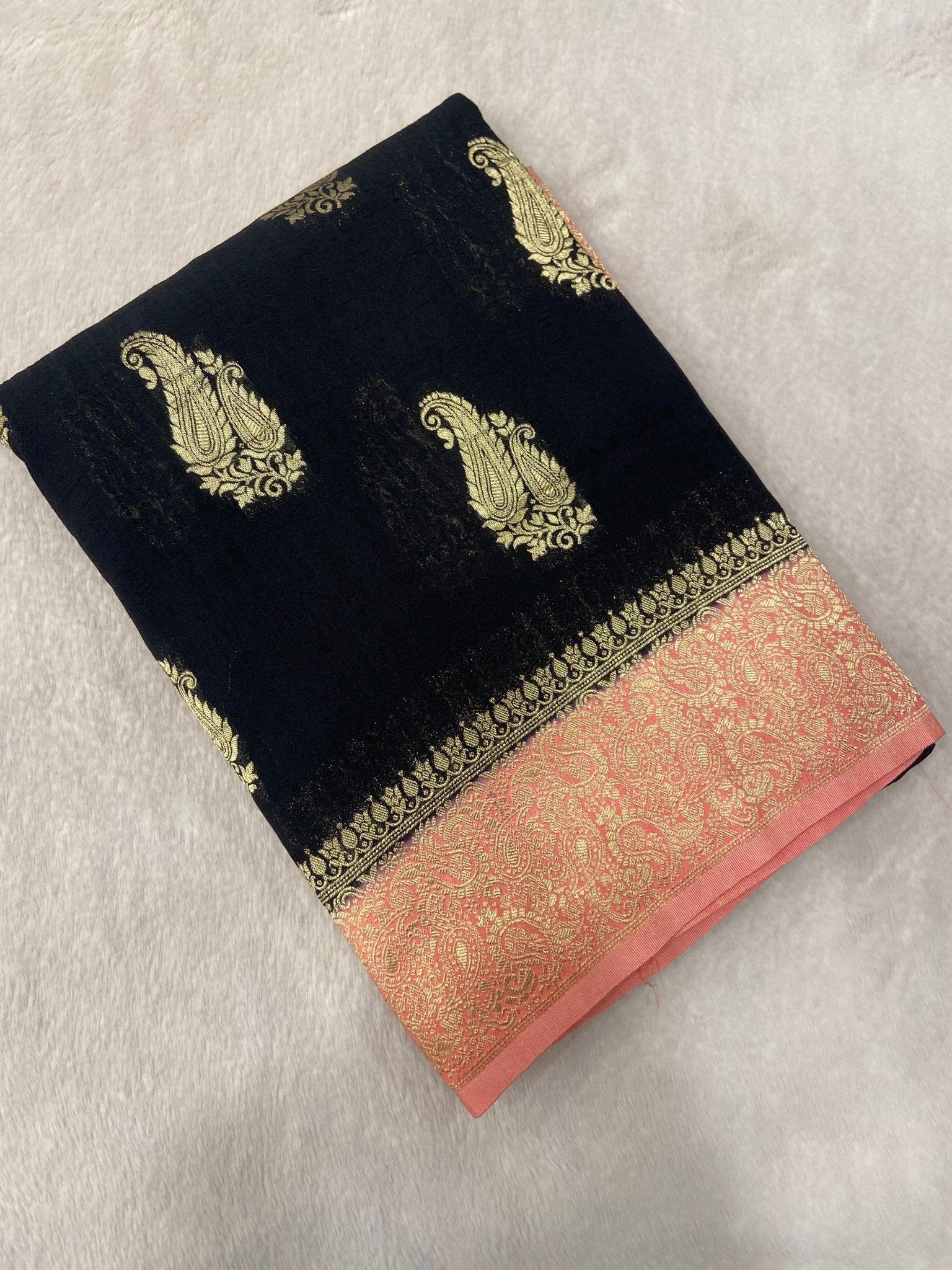 Premium antique zari Georgette Saree - Kanjeevaram Silk Mandir