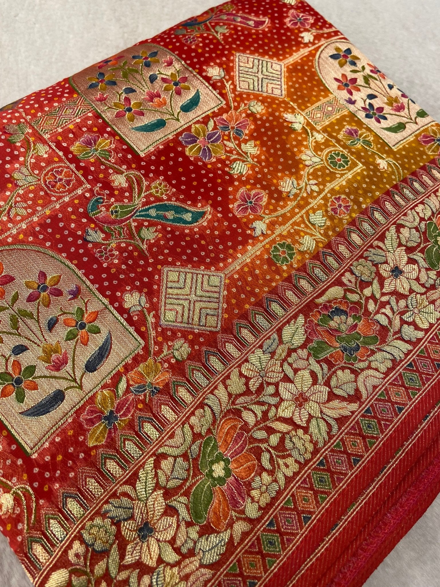 Premium Banarasi Crepe Kalamkari Saree💥 - Kanjeevaram Silk Mandir