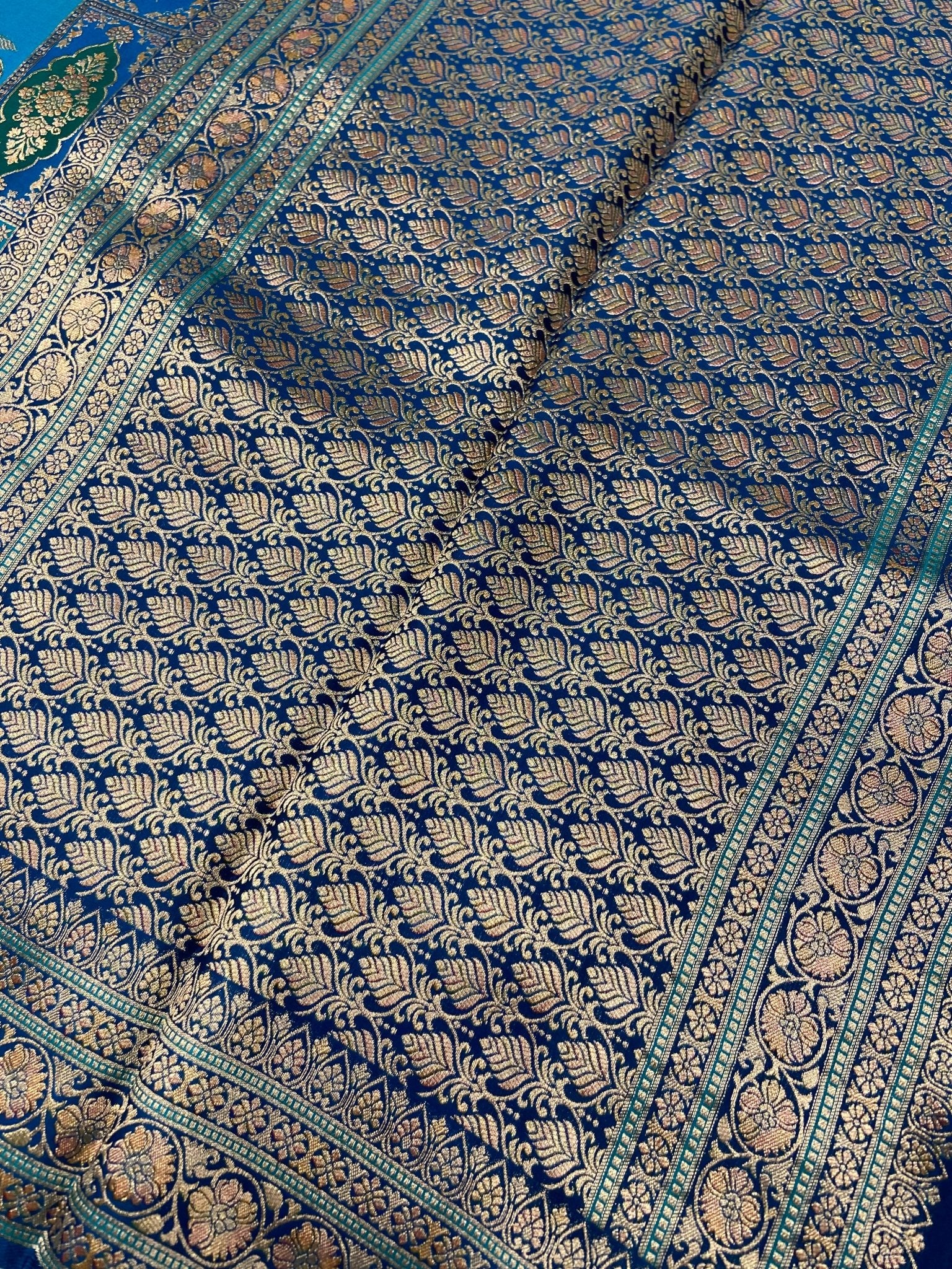 Premium Banarasi Crepe Kalamkari Saree - Kanjeevaram Silk Mandir