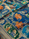 Premium Banarasi Crepe Kalamkari Saree - Kanjeevaram Silk Mandir