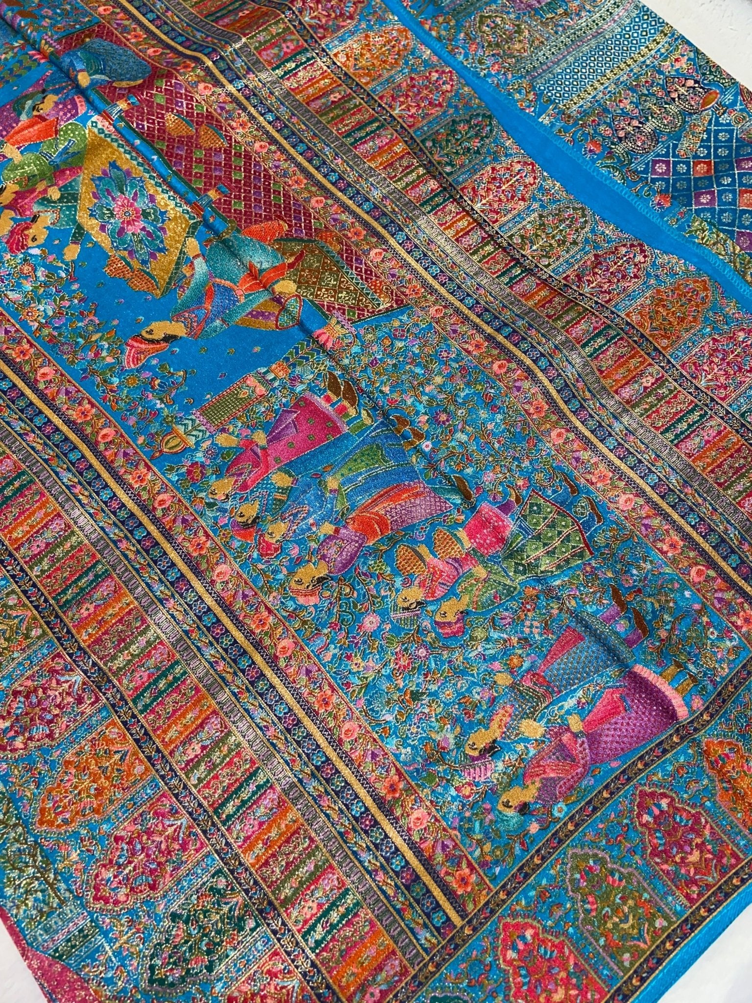 Premium Banarasi crepe Kalamkari saree💙 - Kanjeevaram Silk Mandir