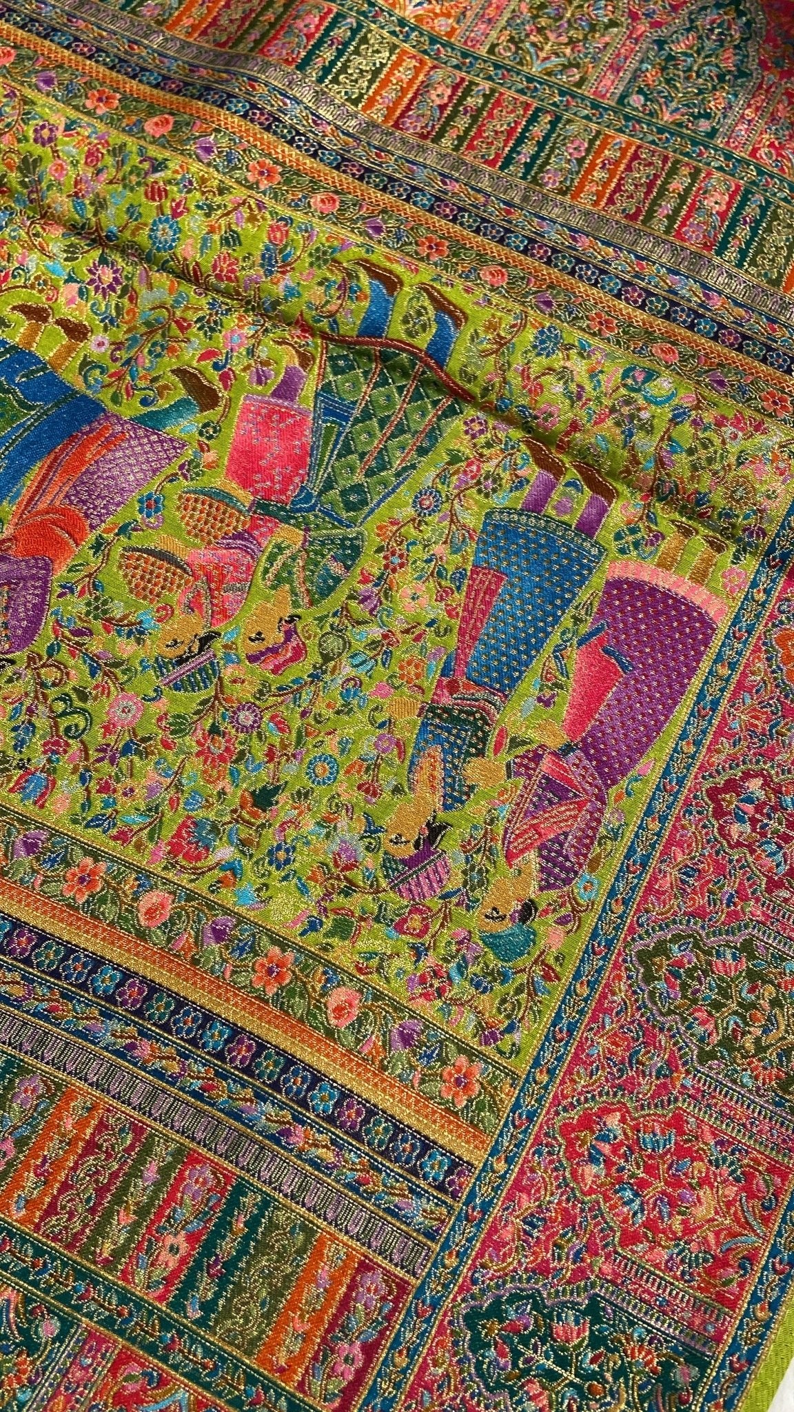 Premium Banarasi crepe Kalamkari saree - Kanjeevaram Silk Mandir