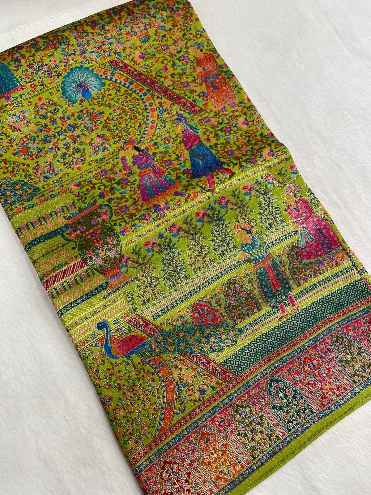 Premium Banarasi crepe Kalamkari saree - Kanjeevaram Silk Mandir