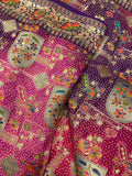 Premium Banarasi Crepe Kalamkari Saree💜 - Kanjeevaram Silk Mandir