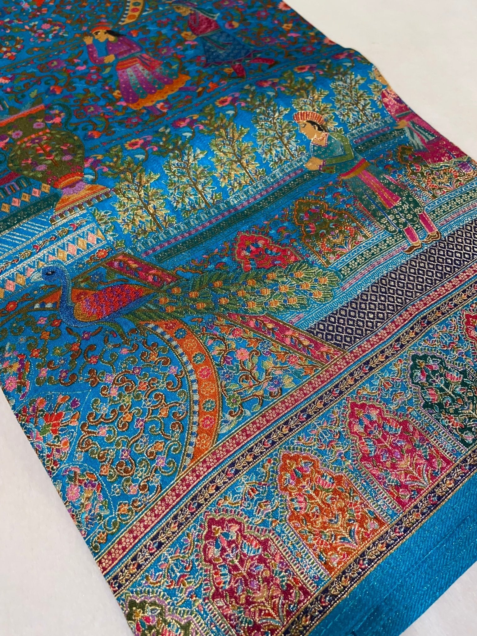 Premium Banarasi crepe Kalamkari saree💙 - Kanjeevaram Silk Mandir