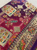 Premium Banarasi Crepe Kalamkari Saree💜 - Kanjeevaram Silk Mandir