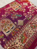 Premium Banarasi Crepe Kalamkari Saree🩷 - Kanjeevaram Silk Mandir