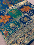 Premium Banarasi Crepe Kalamkari Saree - Kanjeevaram Silk Mandir