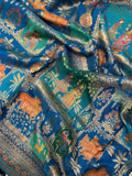 Premium Banarasi Crepe Kalamkari Saree - Kanjeevaram Silk Mandir