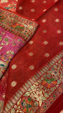 Premium Banarasi Crepe Kalamkari Saree💥 - Kanjeevaram Silk Mandir