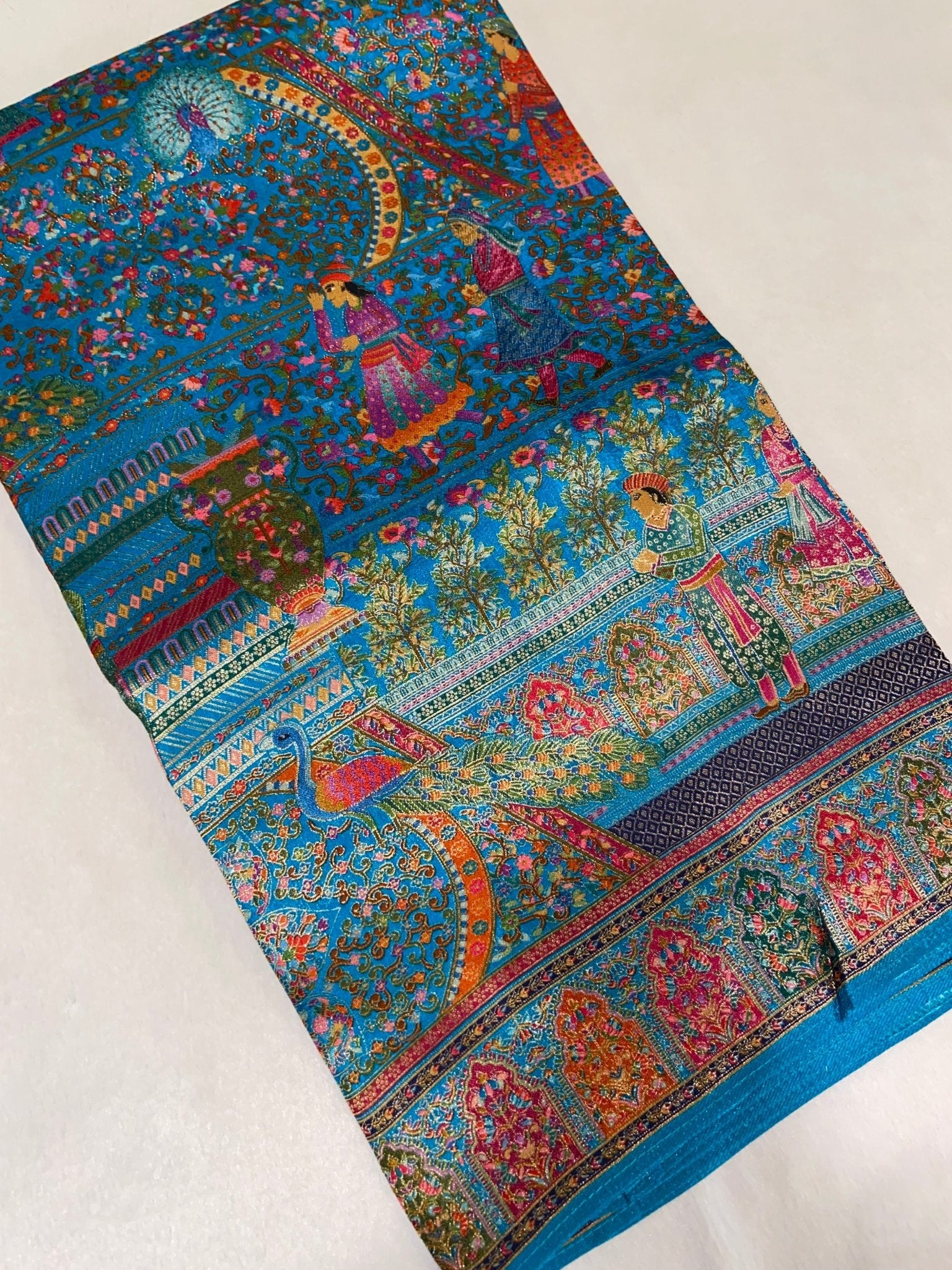 Premium Banarasi crepe Kalamkari saree💙 - Kanjeevaram Silk Mandir