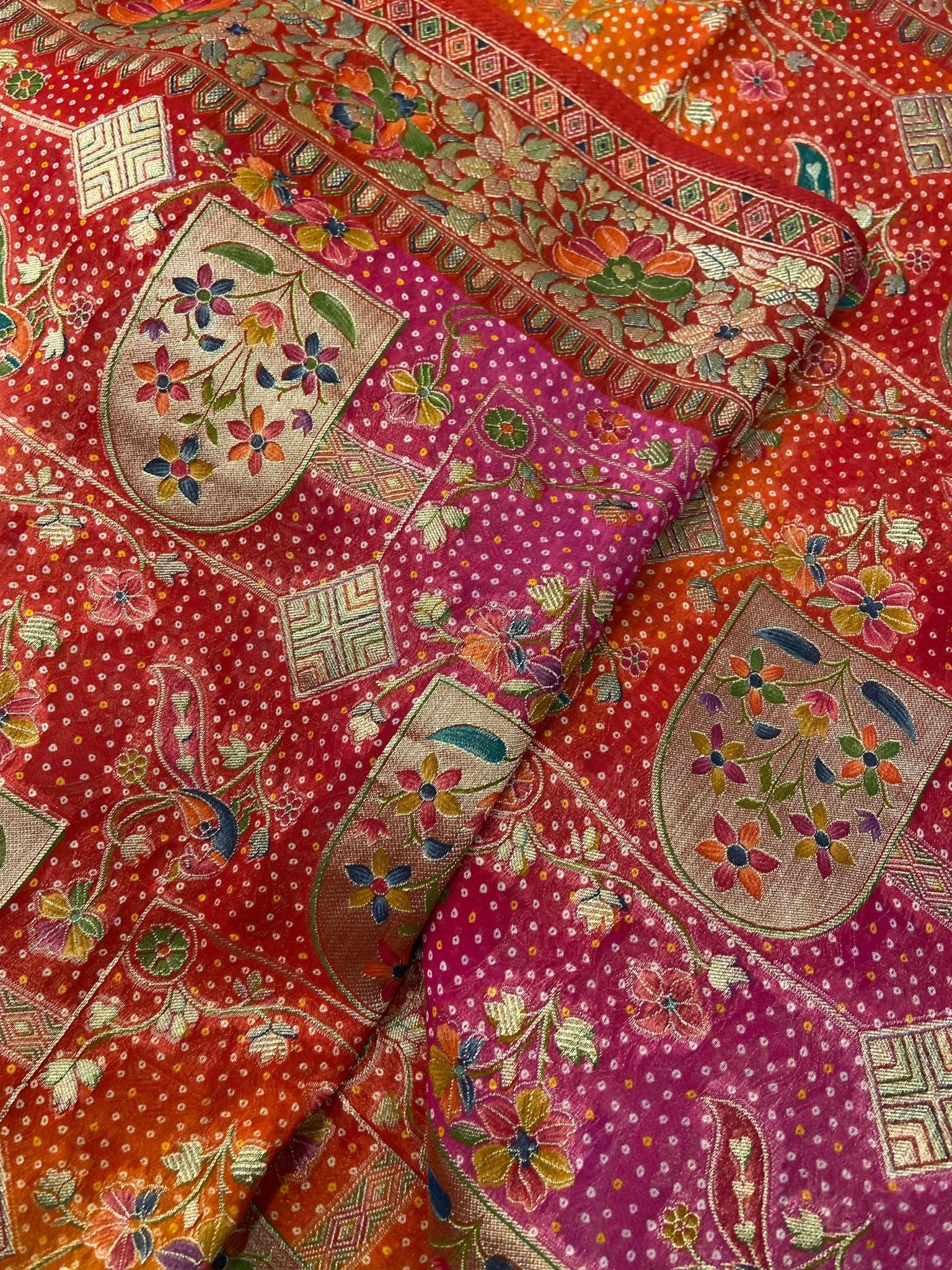 Premium Banarasi Crepe Kalamkari Saree💥 - Kanjeevaram Silk Mandir