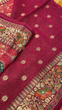 Premium Banarasi Crepe Kalamkari Saree🩷 - Kanjeevaram Silk Mandir