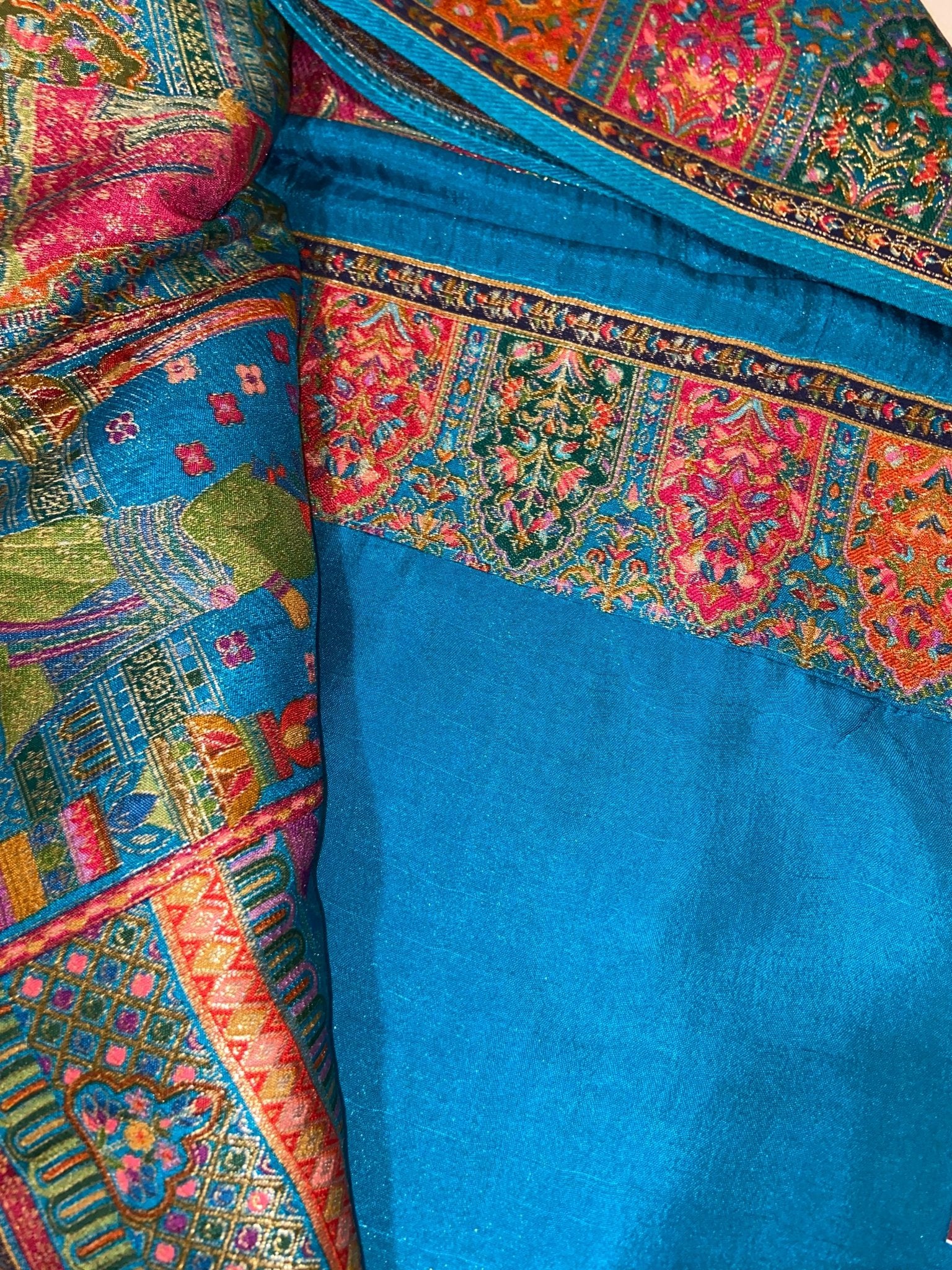 Premium Banarasi crepe Kalamkari saree💙 - Kanjeevaram Silk Mandir
