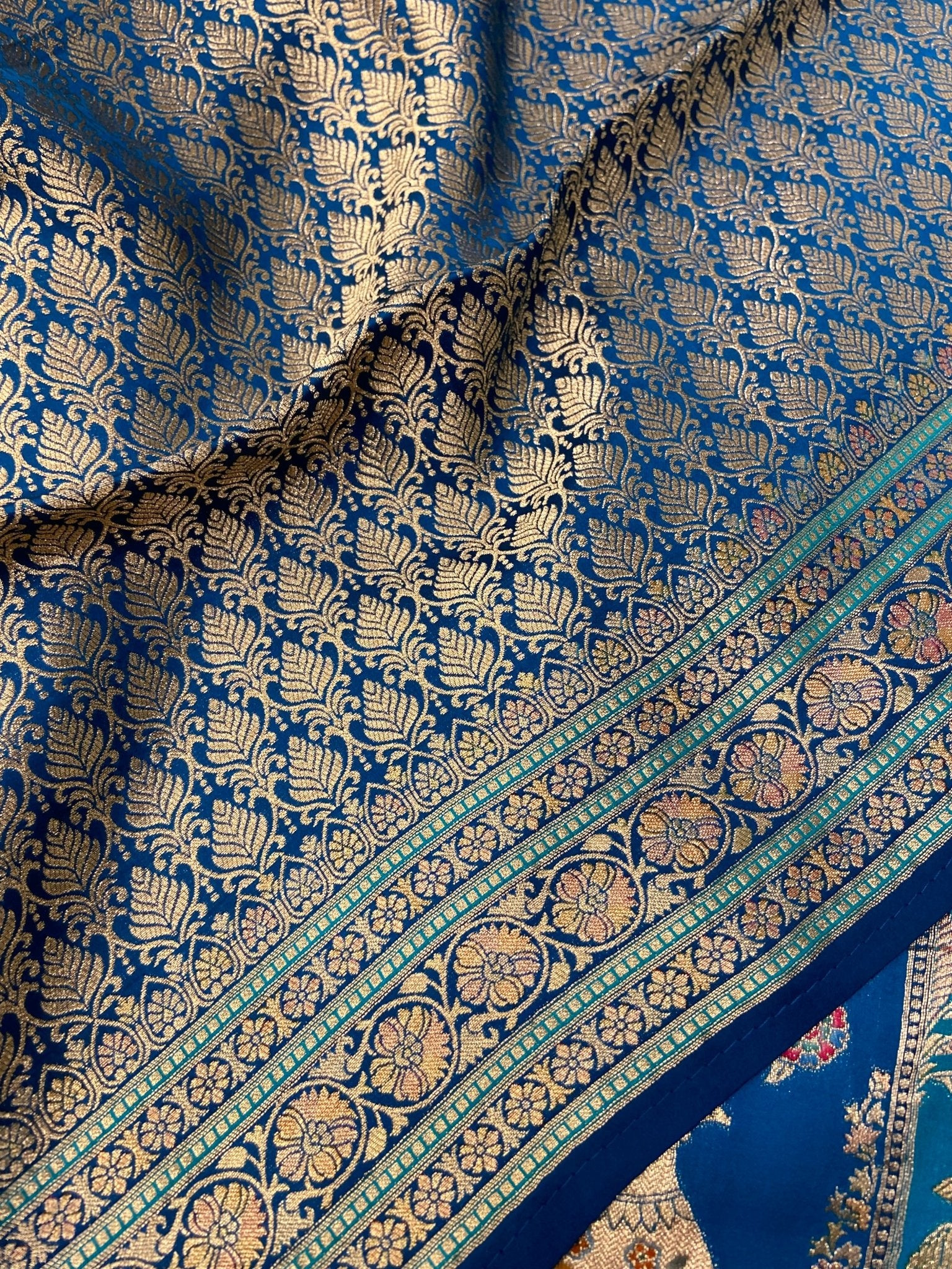 Premium Banarasi Crepe Kalamkari Saree - Kanjeevaram Silk Mandir