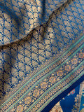 Premium Banarasi Crepe Kalamkari Saree - Kanjeevaram Silk Mandir