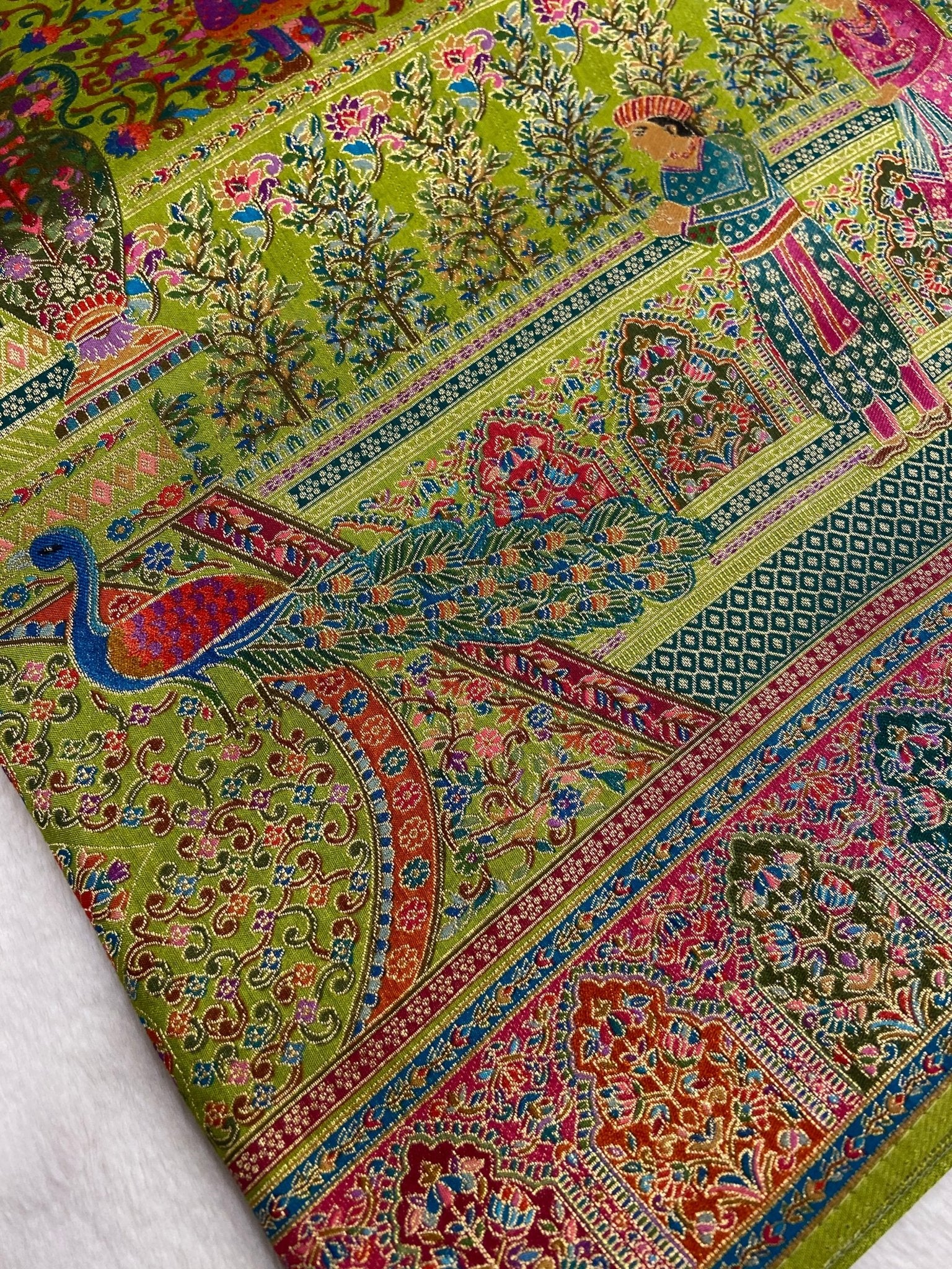 Premium Banarasi crepe Kalamkari saree - Kanjeevaram Silk Mandir