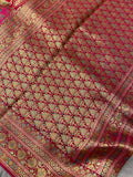 Premium Banarasi Crepe Kalamkari Saree - Kanjeevaram Silk Mandir