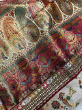 Premium Banarasi crepe saree with Meenakari work and stitched blouse - Kanjeevaram Silk Mandir