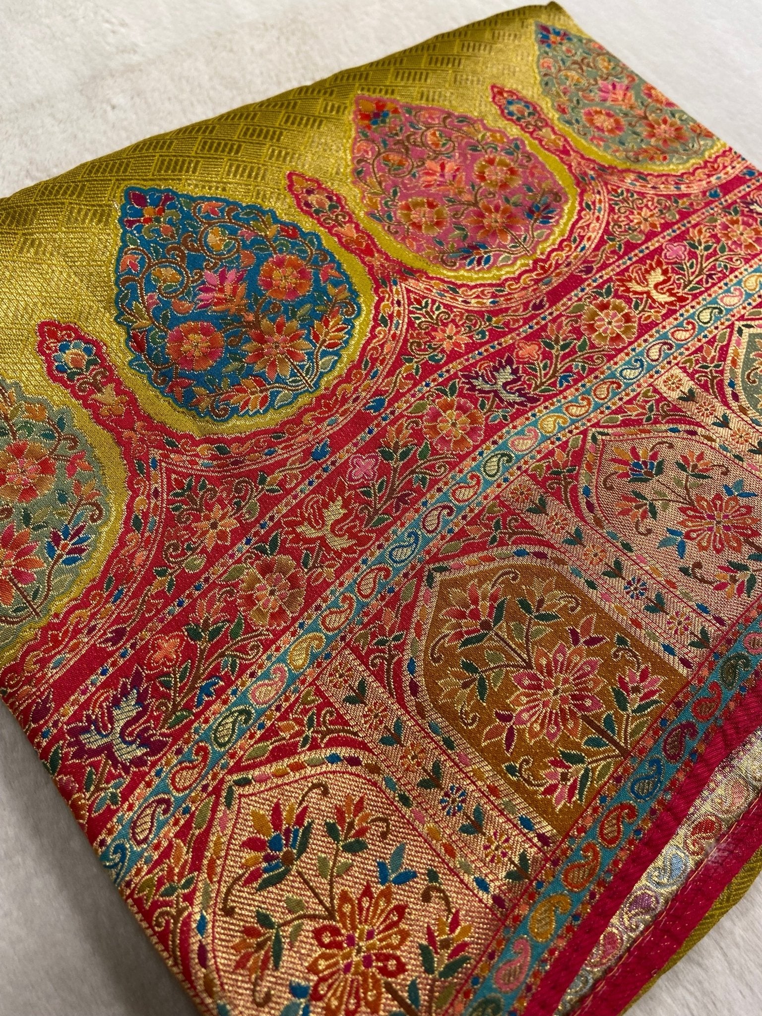 Premium Banarasi crepe silk saree with ready blouse - Kanjeevaram Silk Mandir
