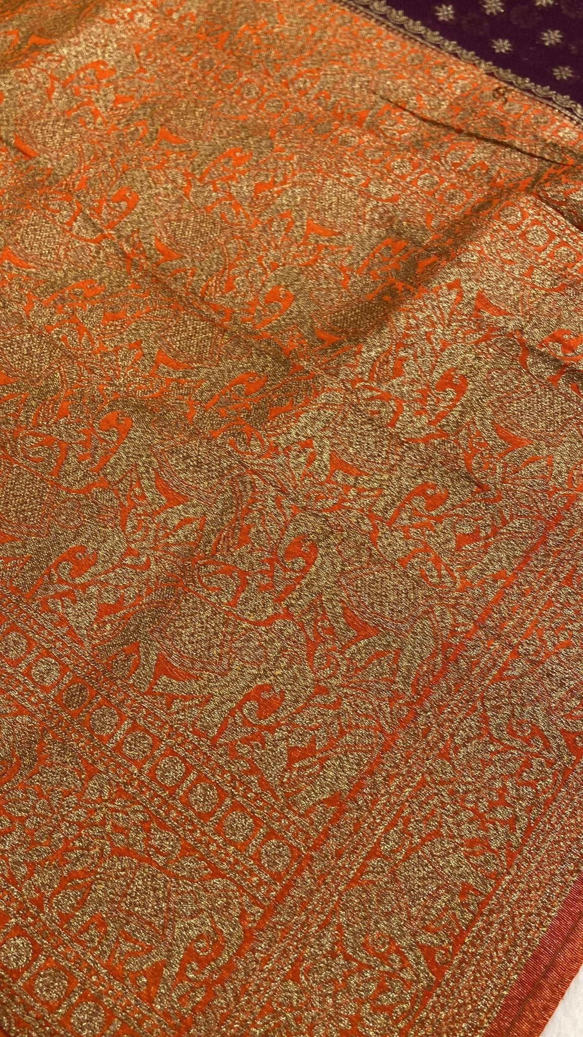 Premium Banarasi Georgette Saree(Wine) - Kanjeevaram Silk Mandir