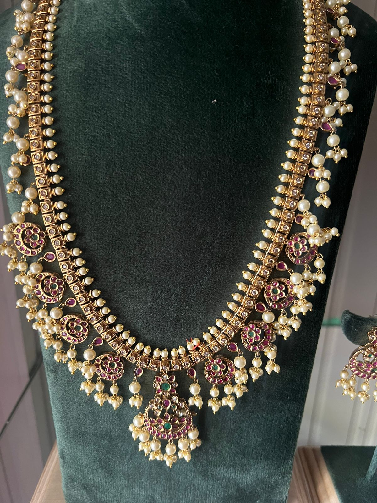 Premium beautiful Spinal Haram - Kanjeevaram Silk Mandir