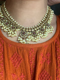 Premium beautiful Spinal necklace - Kanjeevaram Silk Mandir