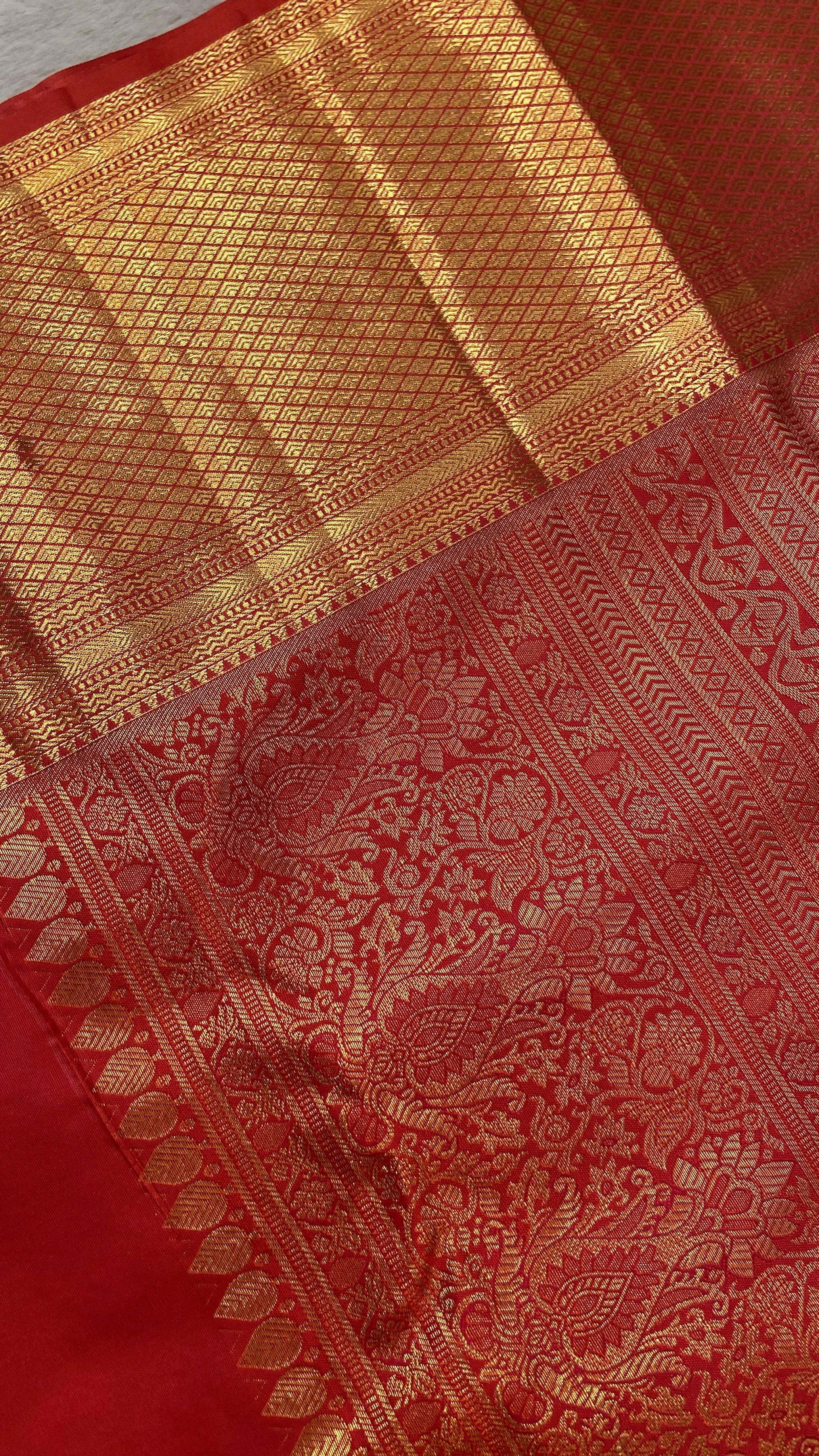 Premium Bridal Semi Kanchipuram Silk Saree - Kanjeevaram Silk Mandir