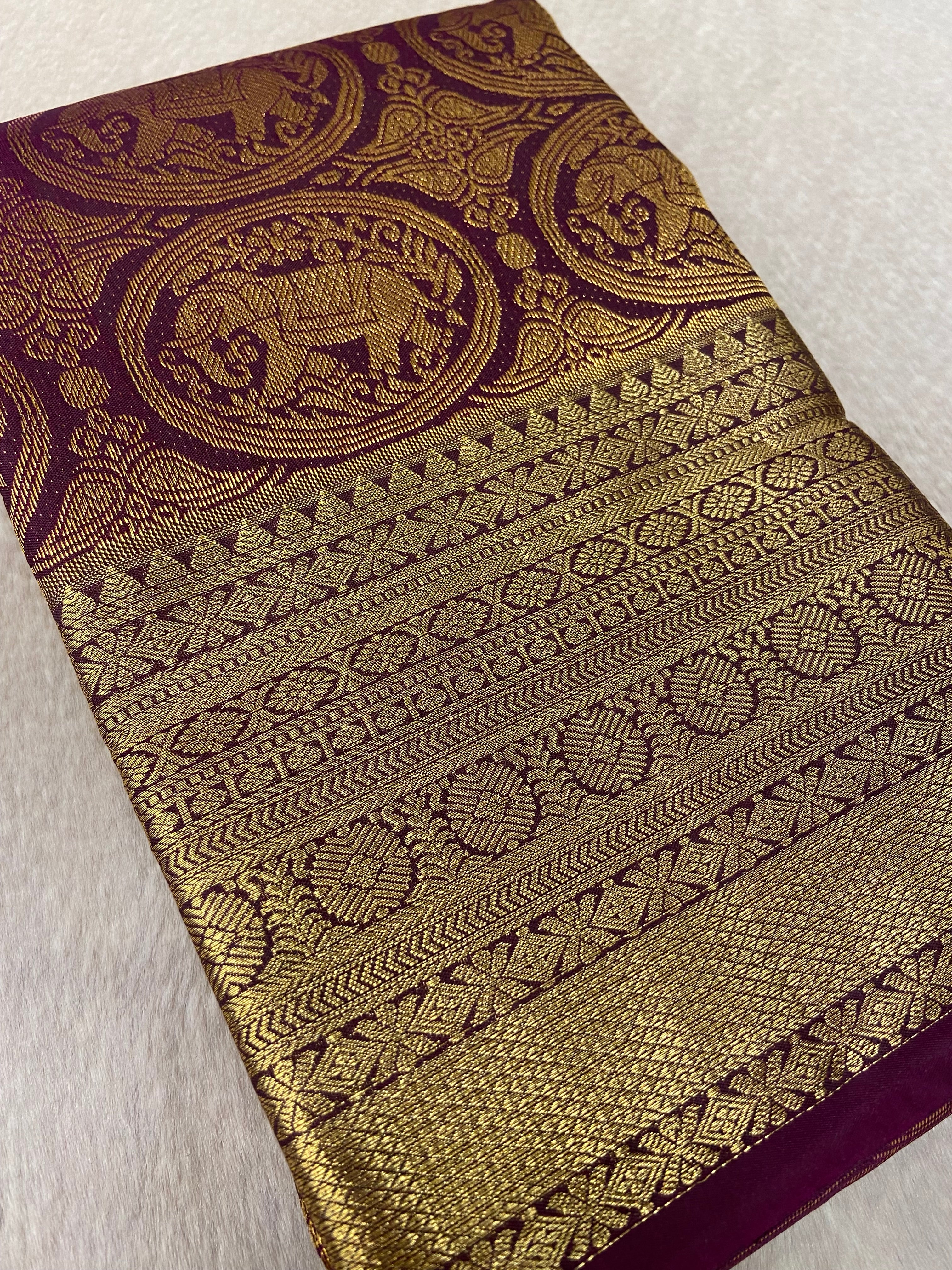 Premium Bridal Semi Kanchipuram Silk Saree - Kanjeevaram Silk Mandir