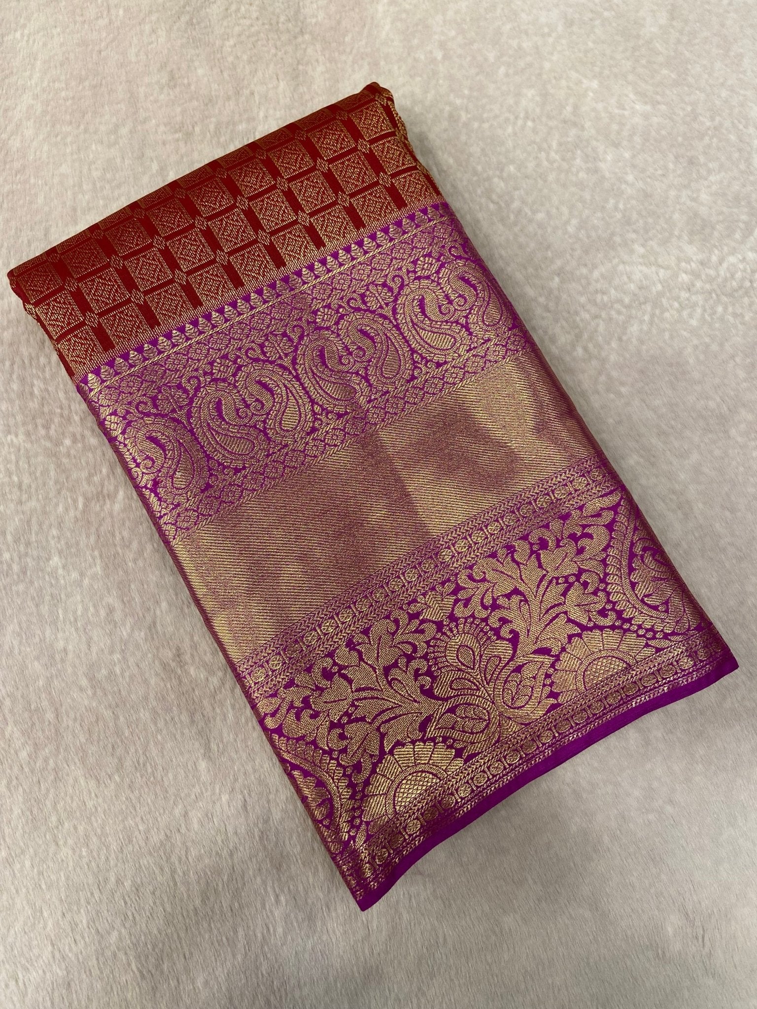 Premium Bridal Semi Kanchipuram Silk Saree - Kanjeevaram Silk Mandir