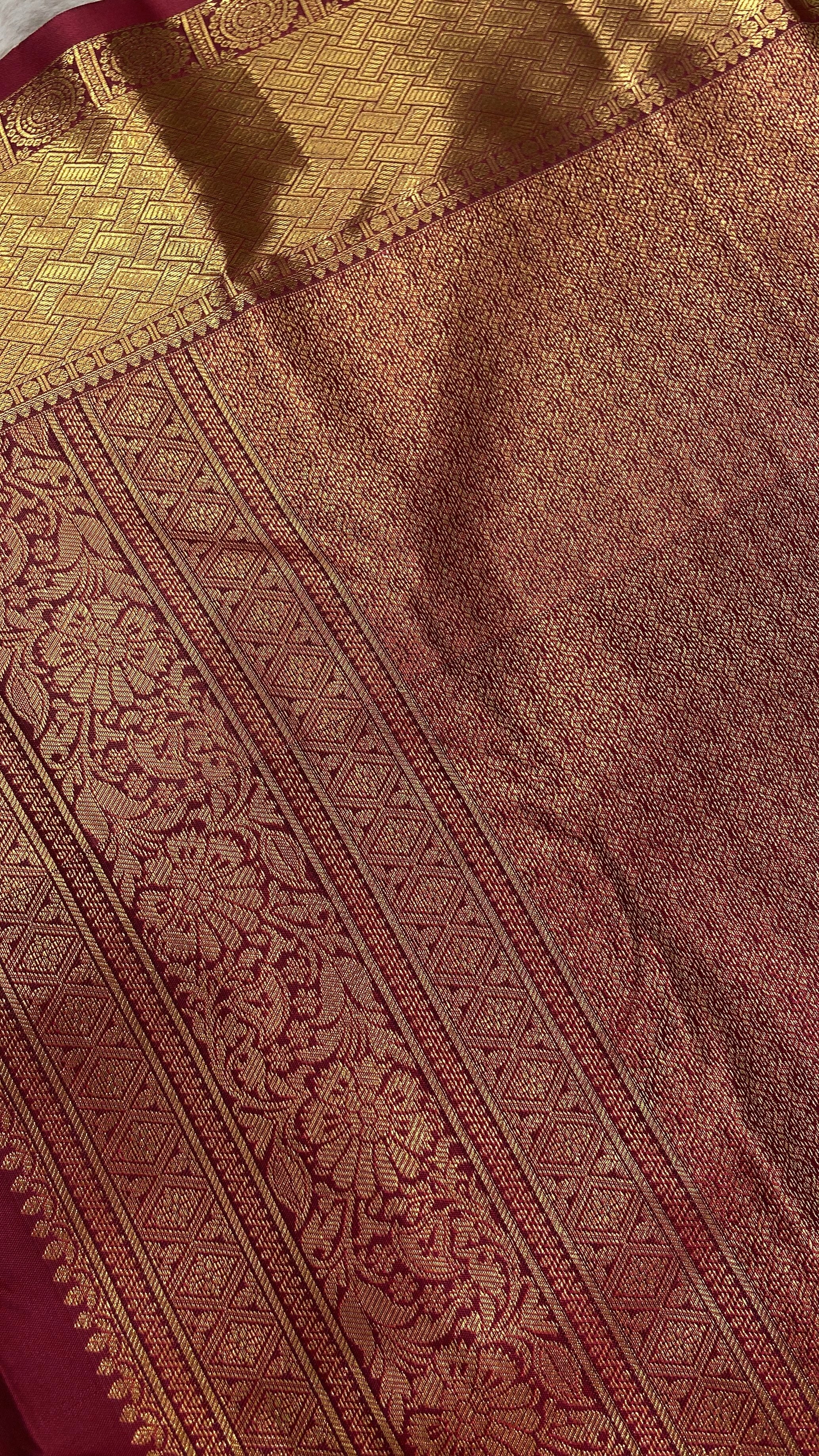 Premium Bridal Semi Kanchipuram Silk Saree - Kanjeevaram Silk Mandir